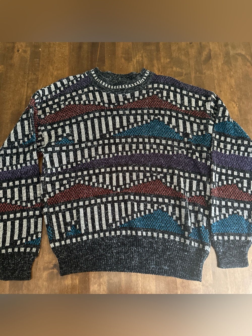 Vintage 1990s McGregor Mens Medium Acrylic Colorful Grandpa Dad Sweater
